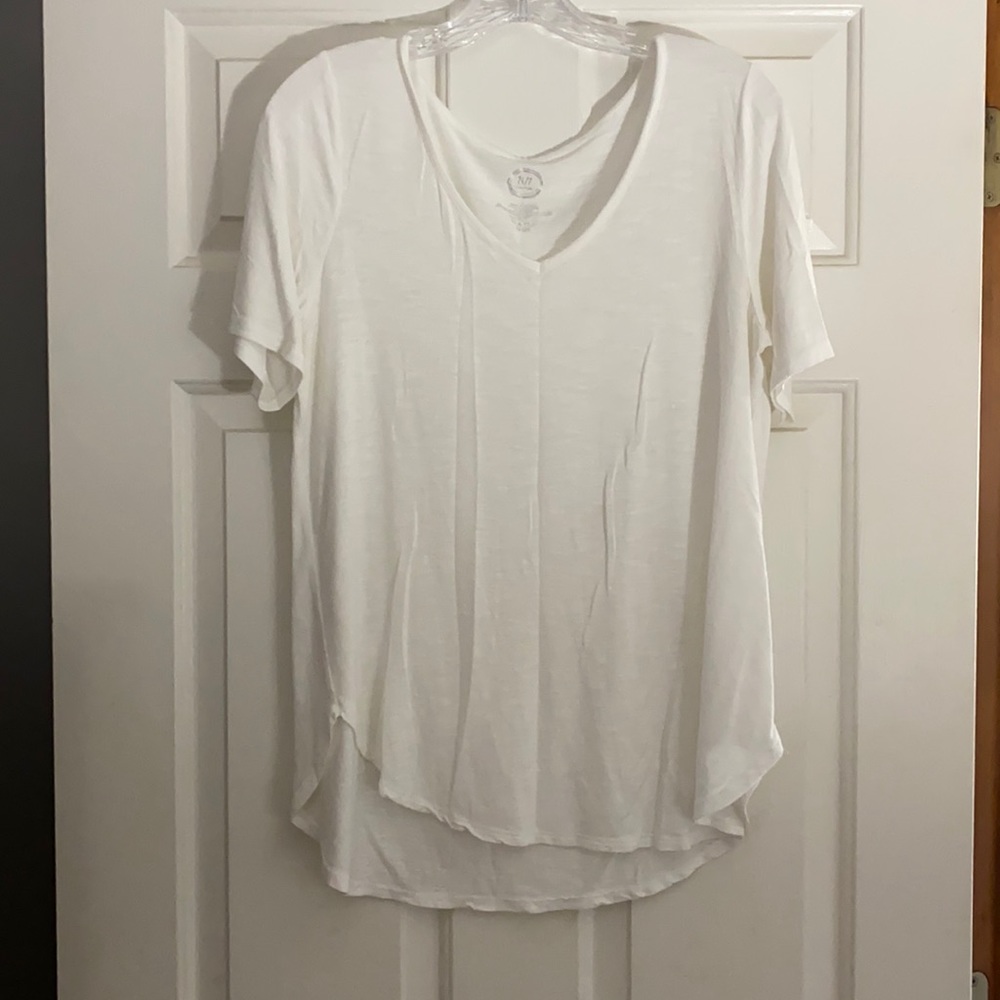 White v-neck blouse